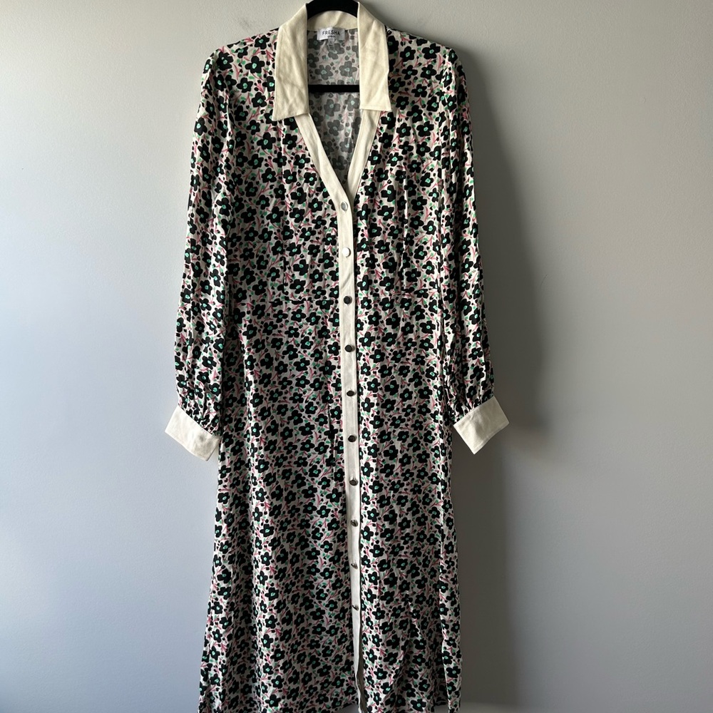 Fresha London floral printed button down midi/maxi dress